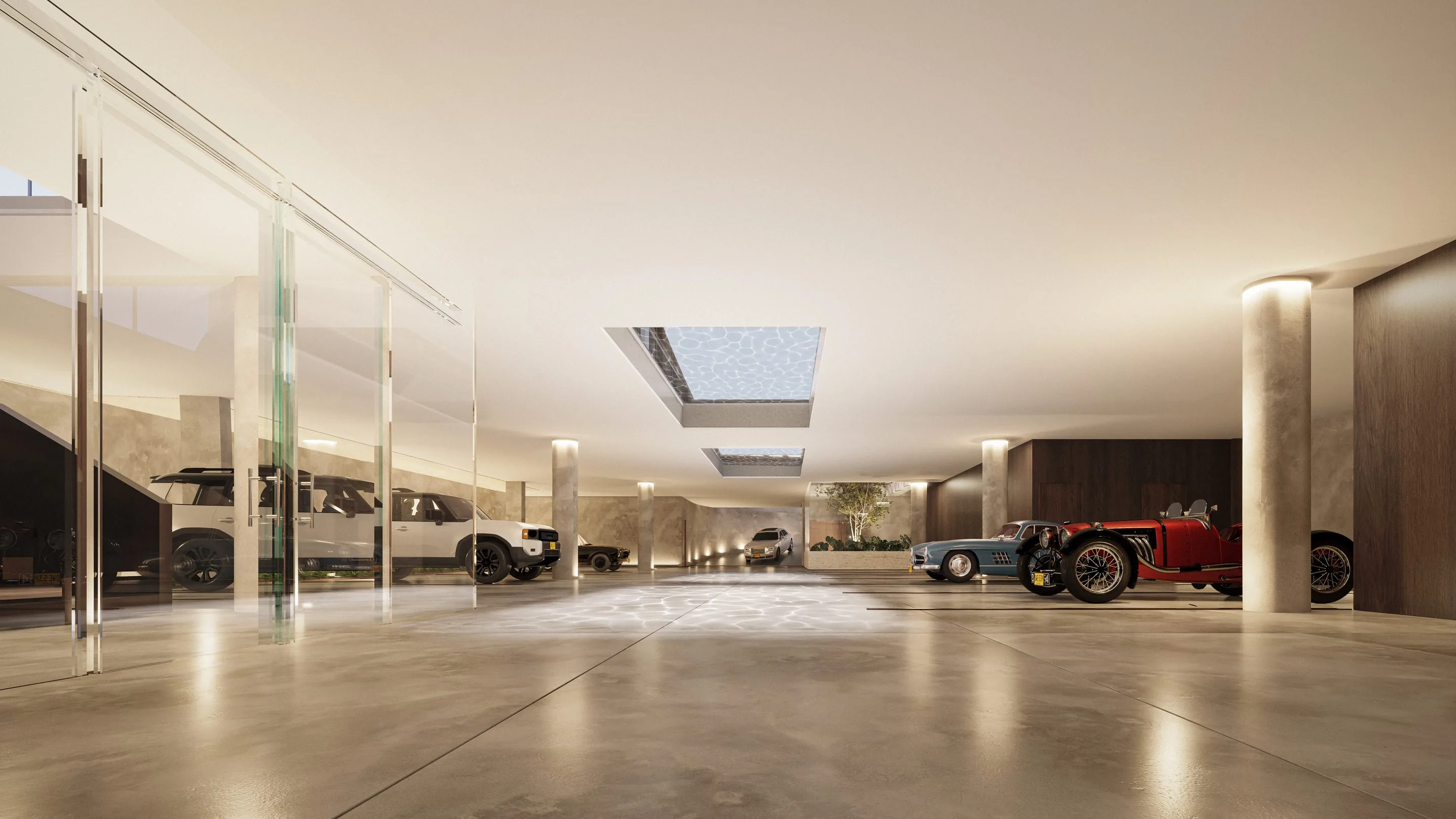 3·6 — Casa Cabrera: garaje subterráneo con autos clásicos, Bogotá