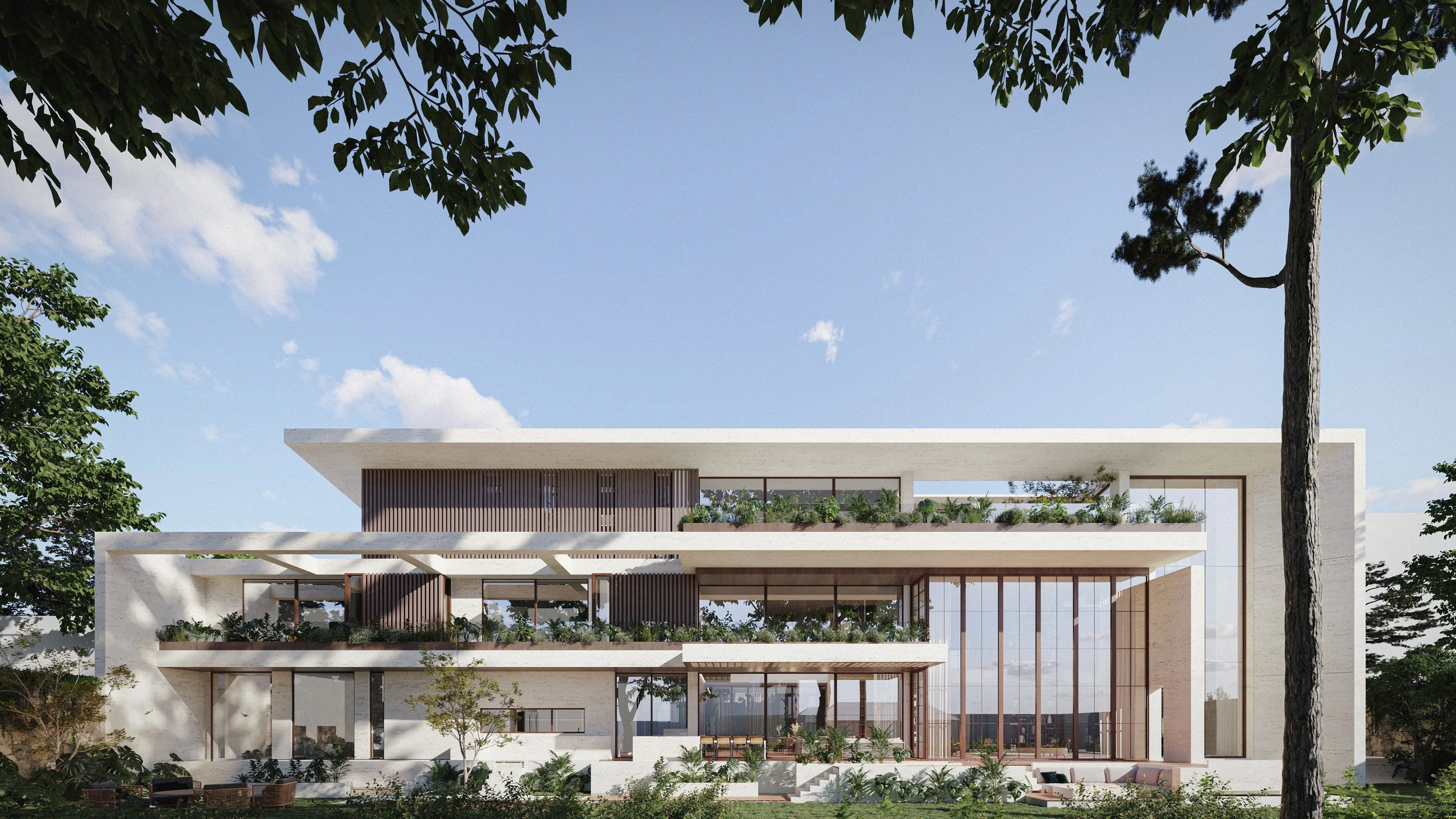3·6 — About: arquitectura contemporánea entre el cielo y la vegetación